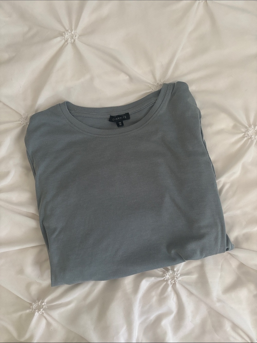 DYNAMITE Women’s Long Sleeve Top in Dusty Blue